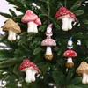Decoração de Natal Cogumelo Simulado Enfeite de Árvore de Natal Boneco Papai Noel de Mesa Enfeite Arranjo de Atmosfera Pingente