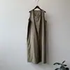 Macacão de trabalho estilo japonês Nakashan Tongshu em algodão Tencel para mulheres, verão sem mangas solto perna larga cropped 82509