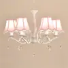 Lámpara de araña para habitación infantil nórdica, niña, princesa, pastoral, cálida, europea, lámpara de cristal rosa, lámpara principal para habitación de influencer, dormitorio
