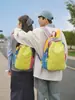 Mochila de Montañismo para Deportes al Aire Libre, Mochila Escolar Deportiva Patchwork de Color Contrastante Dopamina, Mini Mochila de Viaje Repelente al Agua para Mujer