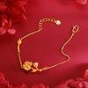 Brazalete Nicho de Alto Nivel Estilo Zhou Familiar Rosa Atardecer Chapado en Oro Brazalete Romántico de Rosas para Mujer