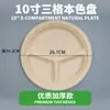 Platos de Papel para Comercio Exterior Transfronterizo, Platos Redondos Desechables de Tres Compartimentos, Pulpa de Caña de Azúcar Espesada, Platos de Papel con Compartimentos de 9 pulgadas y 10 pulgadas, Ecológicos y Rápidos