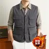 26 chaleco de otoño e invierno para hombre, con forro polar, engrosado, a prueba de viento y cálido, para deportes al aire libre y ocio