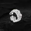 Anillo de Plata de Ley S925 Edición Ancha Flor de Gardenia para Mujer Retro Todo Fósforo Simple Abierto Ajustable Nueva Joyería