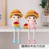 Decoración para el Hogar Sala de Estar Mobiliario para Bodas Colgantes de Pared Dibujos Animados Pareja Linda Muñeco Colgante Pequeños Regalos Pequeño Dorado