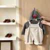Macacão infantil, nova coleção de outono 2026, estilo coreano, unissex, calça de veludo cotelê larga para bebê, conjunto moderno