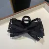 Pinza para el pelo de moda estilo coreano con lazo de encaje y cinta, con un toque de alta gama, pinza superior para la parte trasera de la cabeza, pinza de garra, accesorio para el cabello de boutique