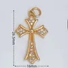 Serie de colgantes de cruz microincrustados de cobre electrochapado en 18K, accesorios de joyería religiosa, múltiples opciones disponibles