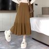 Falda de Punto con Flecos Falda para Mujer Otoño e Invierno Elástica Cintura Alta Abertura Adelgazante Estilo Coreano Falda de Punto Versátil Falda Larga