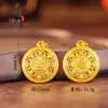 Tienda de Oro Mismo Estilo Dorado Antiguo Color Esmalte Amarillo Atrae Fortuna Dios de la Riqueza Colgante Nuevo Estilo Chino Colgante Dios de la Riqueza Cadena para Suéter