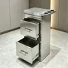 Salão de Cabeleireiro Aço Inoxidável Espessado Gabinete de Barbeiro Mesa de Ferramentas Multifuncional Armário de Armazenamento com Gavetas Bancada de Cabeleireiro