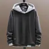 Moletom fino de duas peças da moda masculina para comércio exterior transfronteiriço, jaqueta com capuz casual de corte solto para primavera e outono