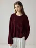 Suéter de punto trenzado estilo perezoso 100% cachemira pura para mujer otoño invierno cuello redondo silueta holgada suéter de punto pullover capa base