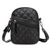 Bolso bandolera para mujer, Bolso de hombro pequeño transfronterizo de cuero suave con bordado de diamantes, Elegante bolso vintage multicapa para teléfono con bordado de diamantes
