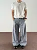 Venta Directa de Fábrica Pantalones Casuales Rectos Sueltos para Hombre Verano 2026 Diseño Plisado Caída Amplia Pierna Larga hasta el Suelo