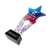 Novo troféu de cristal em forma de estrela de cinco pontas personalizado para funcionários de destaque, novos membros da equipe, fornecedores, parceiros e o trabalhador do ano.