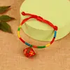Festival del Bote del Dragón Zongzi Tejido a Mano Pulsera de Cuerda de Colores Bolsita para Niños y Adultos Cuerda Roja para la Mano Tejida a Mano