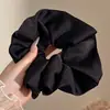 Goma de pelo de satén azul con lunares florales para mujer, Sujetador de moño de alta gama, Accesorio para coleta baja