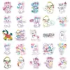 50 Piezas de Pegatinas de Nadador en Esquema de Colores Macaron Japonés, Animales Caricaturescos Dulces, Materiales para Diario, Pegatinas DIY para Botellas de Agua