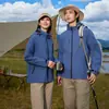 Chaqueta personalizada de una sola capa para hombres y mujeres, chaqueta con capucha ligera y transpirable, conjunto de una sola pieza, ropa de montañismo para exteriores a prueba de viento y resistente al agua