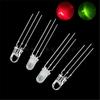Luz LED Bicolor Vermelho e Verde de 5mm Contas de Luz LED Bicolor Vermelho e Verde Diodo Emissor de Luz Plug-in de 3 Pinos Transparente/Fosco