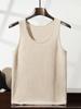 Camiseta de punto fina de cachemira para hombre, cuello en U, sin mangas, para Otoño e Invierno, capa interior, cómoda, agradable a la piel, jersey, capa base