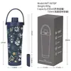 2026 Novo Modelo 830ml Copo Térmico de Grande Capacidade Portátil com Alça Pop-Up Copo de Água com Canudo Estampa de Pérola Copo de Água