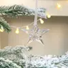 Decorações de Natal, Pingentes para Árvore de Natal, Flocos de Neve Transparentes, Enfeites Criativos de Acrílico Cristalino, Flocos de Neve de Natal