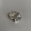 Anel de Verão Versátil em Prata de Lei S925 para Mulheres, Nicho High-End Moda de Luxo Leve Temperamento Que Não Desbota Anel de Dedo Indicador