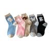 Otoño e Invierno Dibujos Animados Flocado Cachorro Lindo Coreano Versátil Calcetines Gruesos Cálidos Calcetines de Luna Hombres y Mujeres Media Caña Calcetines de Lana