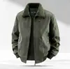 Nueva Chaqueta Casual de Terciopelo para Hombre Otoño e Invierno 2025 Joven y de Mediana Edad Lavada Solapa Holgada
