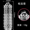 Preservativo Transparente de Cristal Dente de Lobo com Espinhos, Espessado, Alongado e Espessado Preservativo para Pênis Ferramenta Sexual para Homens, Brinquedo Sexual