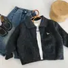 Ropa Infantil Maibao Suéter Cardigan Chaqueta para Niños 2026 Otoño Nuevo Estilo Coreano Tejidos para Niños Mayores