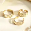 Colgante de Esmeralda de Loto Hueco Anillo para Dedo del Pie Ajustable Anillo Retro Dorado de Punta Abierta Joyería para Vacaciones en la Playa