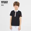 Ropa de golf para niños PGM, ropa de manga corta para niños y niñas, transpirable, con solapa y agujeros, camiseta deportiva de verano para niños