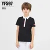 Ropa de Golf Pgm Kidsren para Niños y Niñas Ropa de Manga Corta Transpirable Agujero Cuello Polo Verano Deportes Tops para Niños
