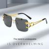 Gafas de Sol Sin Marco de Alta Definición de Moda, Gama Alta Europeas y Americanas, Gafas de Sol Personalizadas para Hombres y Mujeres, Visores Solares para Conducir y Viajar