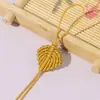 Hoja Pequeña Hilo Dorado Tejido a Mano Colgante de Hoja Tirable Accesorios de Cuerda para Colgar Piezas de Joyería DIY Venta al por Mayor