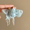 Novos Brincos de Franja Flor Mambo Cor Menta para Mulheres, Design Popular, Brincos de Pino Estilo Feriado Modernos e Versáteis