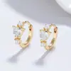 Pendientes de Corazón para Mujer, Joyería para Orejas de Plata 925, Accesorios de Circonita de Lujo Ligero de Gama Alta, Diseño de Nicho, Pendientes de Aro Estilo Ins, Pendientes de Perla