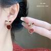 Pendientes Festivos Rojos de Año Nuevo para Mujer Pendientes de Temperamento de Alta Gama Nuevos Pendientes Calientes de Otoño e Invierno Pendientes de Boda de Año Nuevo
