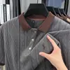 Nuevo Suéter de Punto de Manga Corta para Hombre Verano 2026 con Bordado Jacquard, Estilo Coreano, Moderno, Algodón