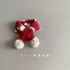 Bufanda de Punto Roja Navideña y de Año Nuevo para Niños, Calentador de Cuello Lindo con Pompón Cálido de Otoño e Invierno para Niños y Niñas, Bufanda Cruzada