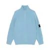 Suéter de Punto para Hombre con Cremallera y Microestampado, Cuello Redondo, Isla Redonda de Cuatro Vías, Piedra Piedra, Versión Correcta Seleccionada Cuidadosamente Transfronteriza