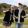 Chaqueta de Béisbol Cardigan Estilo Universitario 380g Sudadera Primavera y Otoño Estilo Básico para Pareja Chaqueta con Bloques de Color Logo Personalizado