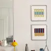 Poema Listrado Linhas Bauhaus Cor Abstrata Bloco de Cor Sala de Estar Combinação Arte de Parede Entrada da Sala de Jantar Pintura Decorativa Arte de Parede de Alto Padrão