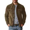 Estilo Amazon AliExpress Dropshipping Transfronteiriço Nova Jaqueta Casual Masculina Europeia e Americana Nova Jaqueta de Veludo Falso Camurçado