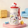 Nova Caneca Térmica Estrela de Alto Valor Portátil com Cordão Caneca com Canudo para Meninas Estudantes Crianças Escola Caneca de Água Fofa