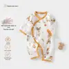 Roupas de recém-nascido macacão de bebê algodão puro categoria a macacão fino de verão de manga comprida roupas de bebê roupas de borboleta