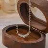 Collar Colgante en Forma de Y Transfronterizo Europeo y Americano para Mujer con Corazón Incrustado de Diamantes, Juego de Anillos Abiertos Apilables, Versátil, Sencillo y de Moda
